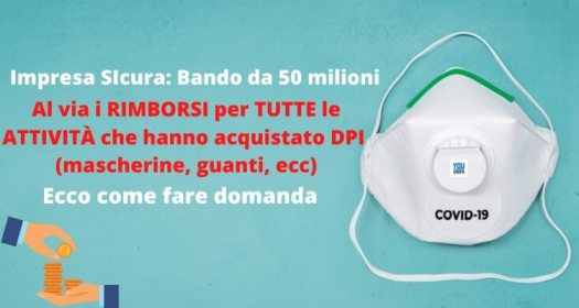 Bando spese dispositivi rimborso per acquisto dpi di protezione individuale virus